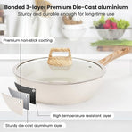 YEJ 12-Piece Non-Stick Complete Cookware Set | Pots, Pans & Utensils (White), image 4