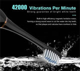 X-3 Sonic Electric Toothbrush, 4 Replacement Brush Heads, and USB Charging Cable - Sleek Pink Design - Side View
