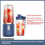 Portable High-Speed Blender with USB Rechargeable Battery - 2-in-1 Bottle and Cup Design, Compact and Powerful - Front View