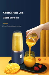 Portable High-Speed Blender with USB Rechargeable Battery - 2-in-1 Bottle and Cup Design, Compact and Powerful - Top-Down View