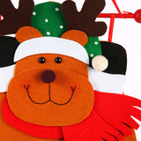 Reindeer Advent Calendar - Felt Christmas Countdown with 24 Pockets, Wall Hanging Decoration for Kids - Side View
