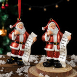 Santa Claus Christmas Ornament - Resin Figurine with Customizable Name List, 10cm Festive Decoration - Front View