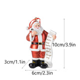 Santa Claus Christmas Ornament - Resin Figurine with Customizable Name List, 10cm Festive Decoration - Top-Down View