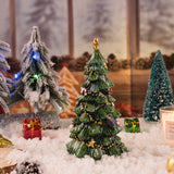 Christmas Tree Figurine - Festive Resin Decoration with Ornaments, 17cm Holiday Decor - Front View