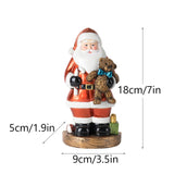 Santa Claus Figurine with Bear - 18cm Festive Resin Christmas Decoration - Side View