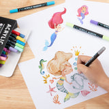 Dual-Tip Acrylic Marker Set - 1-5mm Round Tip & 1mm Fine Tip for Art and Craft Projects 48 colors - Top-Down View