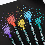 Dual-Tip Acrylic Marker Set - 12 Vibrant Colors for Art and Craft Projects - Top-Down View