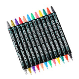 Dual-Tip Acrylic Marker Set - 26 Vibrant Colors for Art and Craft Projects - Front View