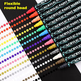 Dual-Tip Acrylic Marker Set - 48 Vibrant Colors for Art and Craft Projects - 45-Degree Angle