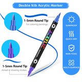 36-Pack Dual-Tip Acrylic Paint Markers - 72 Vibrant Colors, Waterproof & Quick-Dry for Art Projects - Side View
