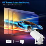 HY300PRO Portable Projector - 4K Decoding, Wi-Fi 6, 720P HD with 160 ANSI Lumens - 45-Degree Angle