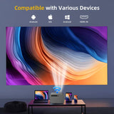 P20 1080P Smart Projector with 4K Decoding, Wi-Fi 6, Bluetooth 5.2, and Android 13.0(211.2*184.72*136.5mm) - 45-Degree Angle