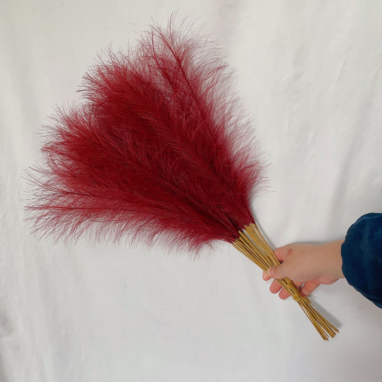 20 sticks Claret Pampas Grass Bouquet-21.65 Fluffy Dried Pampas for Home Decor and Events