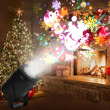 Indoor Snowstorm Projector Light - 16 Pattern Rotating LED Christmas Projection Lamp for Festive Decor - Front View