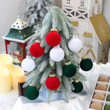 12-Piece Velvet Christmas Ornament Set - Classic Blue, Pink, and Yellow Baubles for Holiday Tree Decoration (6cm) - Front View