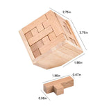 Wooden Brain Teaser Puzzle - 3D Cube Puzzle Game for Adults and Kids - Natural Wood Block Puzzle (2.75 Inches) - Top-Down View