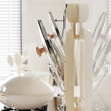Wall-Mounted Pot Lid Organizer Rack - Kitchen Storage Holder with Adhesive Mount (31.5 x 20.8 x 3.5 cm) - Front View
