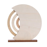 Rustic Perpetual Wooden Calendar | Decorative Home & Desk Accessory 20*18cm Moon shape - Top-Down View