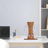 Rustic Perpetual Wooden Calendar | Decorative Home & Desk Accessory (Ferris wheel shape) - Side View