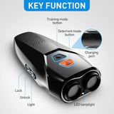 Black Handheld Ultrasonic Dog Trainer with Dual Mode | Training & Deterrent Device with LED Light - Front View