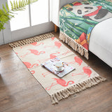 Bohemian Cotton Area Rug with Tassels - Geometric Pattern, Decorative Floor Mat 60*90cm - Front View
