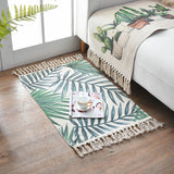 Bohemian Cotton Area Rug with Tassels - Geometric Pattern, Decorative Floor Mat 60*90cm - Front View