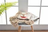 Bohemian Cotton Area Rug with Tassels - Geometric Pattern, Decorative Floor Mat 60*90cm - Side View