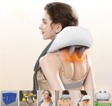 Portable Shiatsu Neck and Shoulder Massager with Heat | Rechargeable 2000mAh Battery - Front View
