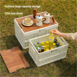 43.5*30*24 cm Collapsible Black Outdoor Storage Box | Large Capacity, Foldable to 6cm, Durable Design - Front View