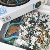 500 Piece Zodiac Circle Jigsaw Puzzle - Colorful Astrology Sun and Moon Jigsaw Puzzle for Adults and Kids - Front View