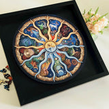 500 Piece Zodiac Circle Jigsaw Puzzle - Colorful Astrology Sun and Moon Jigsaw Puzzle for Adults and Kids - Side View