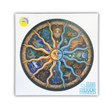 500 Piece Zodiac Circle Jigsaw Puzzle - Colorful Astrology Sun and Moon Jigsaw Puzzle for Adults and Kids - 45-Degree Angle