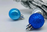 49-Piece Christmas Ornament Set - 3cm Blue, Silver Baubles for Christmas Tree Decoration - Top-Down View
