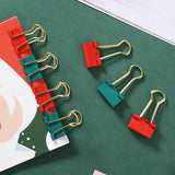 B41025 Christmas Stationery Set - Festive Binder Clips, Paper Clips, and Push Pins in Holiday Colors(2 set) - 45-Degree Angle