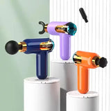LC002 White Portable Massage Gun - Deep Tissue Muscle Massager with 4 Heads and 9 Speed Settings - Top-Down View