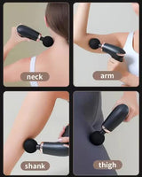 Classic Black Massage Gun - 6-Speed Deep Tissue Massager with 4 Professional Massage Heads - 45-Degree Angle