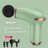 Green Massage Gun - 6-Speed Deep Tissue Massager with 4 Professional Massage Heads - Front View