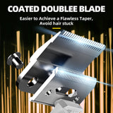 WL-1670 Silver Professional Hair Clipper Set with Adjustable Guards - USB Rechargeable Trimmer with Charging Dock - Side View
