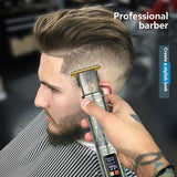 Professional Dragon Design Hair Clipper - Cordless Hair Trimmer with Digital Display, Adjustable Guards, and USB Charging - Front View