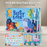 Themed Busy Book Set - Educational Activity Books for Preschool Learning (Farm, Vehicles, Dinosaurs, Ocean, and Forest,5 books in total) - Front View