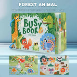 Themed Busy Book Set - Educational Activity Books for Preschool Learning (Farm, Vehicles, Dinosaurs, Ocean, and Forest,5 books in total) - Side View