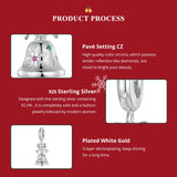 Sterling Silver Bell Charm - Festive Christmas Pendant with Colorful  Accents (weighs approximately 2.2g) - Top-Down View