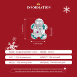 Sterling Silver Gingerbread Man Charm - Festive Christmas Pendant with Colorful  Accents (weighs approximately 1.8g) - Side View