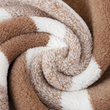 Luxury Cotton Striped Towel Set - 6 Piece Set (2 Hand Towels, 2 Bath Towels, 2 Washcloths), Ultra Soft and Absorbent  (Brown) - Side View
