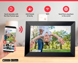 White 16GB Storage 10-Inch WiFi Digital Photo Frame | HD Display + Remote Photo/Video Sharing via App | - Front View