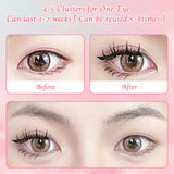 6 set Different sizes Natural Segment Cluster Eyelashes - Ultra-Thin Invisible Band, Perfect for Beginners, DIY Lash Extension - Top-Down View