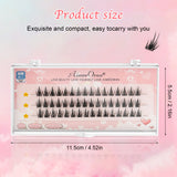 6 set Different sizes Natural Segment Cluster Eyelashes - Ultra-Thin Invisible Band, Perfect for Beginners, DIY Lash Extension - 45-Degree Angle