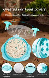 2pcs blue New Chicken Shredder - Effortless Chicken Breast Shredding Tool for Meal Prep and Baby Food - Side View