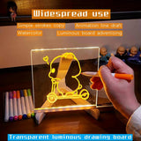 20*20 cm DIY Erasable Children's Drawing Board - LED Light Blackboard with Stand for Writing and Doodling - Front View