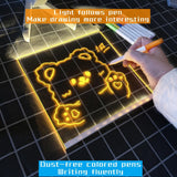 20*20 cm DIY Erasable Children's Drawing Board - LED Light Blackboard with Stand for Writing and Doodling - Side View